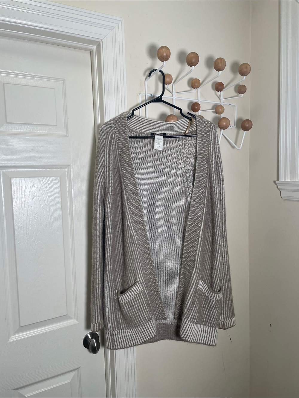 Elisabetta Mohair Wool Blend  Cardigan Sweater Cream White M